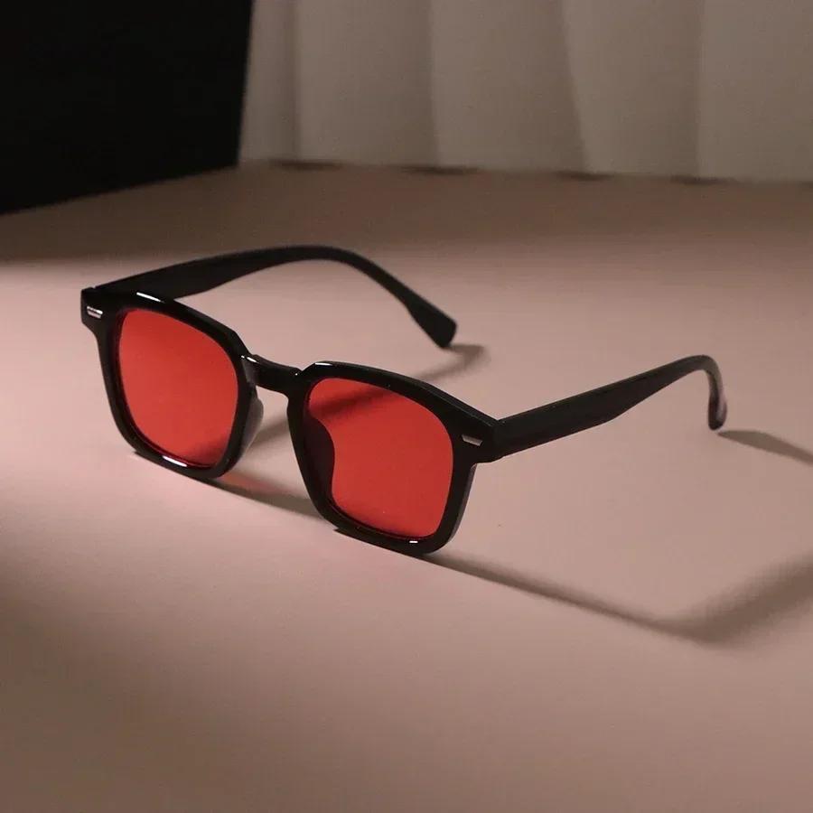 Модные Солнцезащитные Очки Женские Мужские Квадратные Пластиковые Винтажные Стильные Оверсайз Женские Солнцезащитные Очки Ретро Отпуск