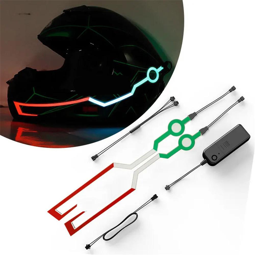 Motorcycle Helmet Luminous Strip LED Cold Light Reflective Sticker Lamp Strip