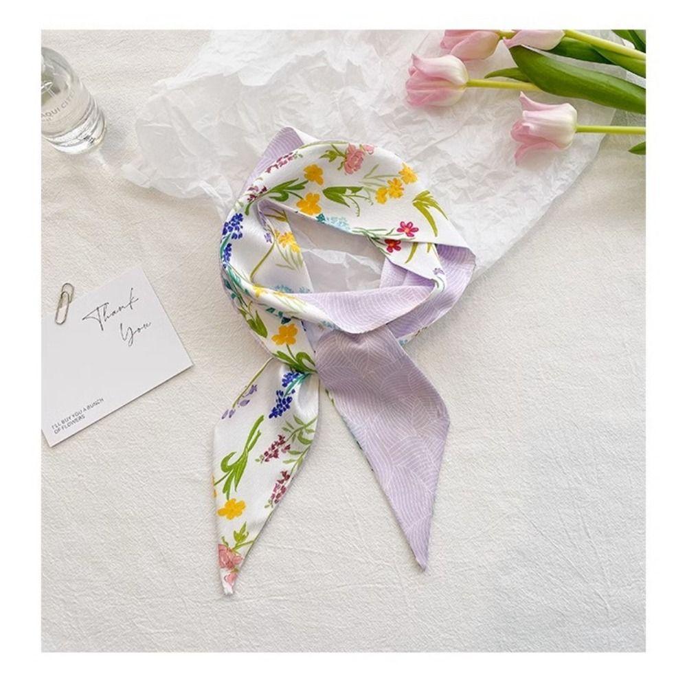 Цветочные платки Масляная живопись Лента для волос Шарф Модный цветочный шарф