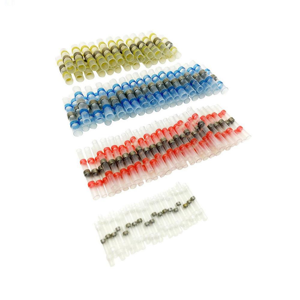 50pc 4 Sizes Solder Sleeve Heat Shrink Butt Wire Splice Tube Terminal Connectors