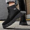 Men's Ankle Boots Genuine Leather Short Boots Retro Snow Boots Warm Casual Plush Shoes