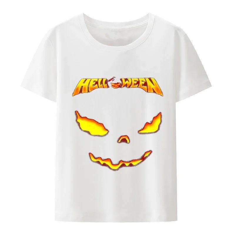Новая футболка Vintage Helloween Concert Черная футболка Pumpkins Футболка Свободная одежда