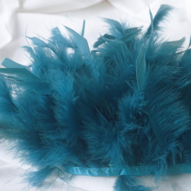 Long Turkey Fur Feather Cloth Strips Fire Edge Stage Performance Clothing Accessories Skirt Diy Decorative Materials
