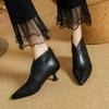 2025 New Winter Women Shoes Genuine Leather Ankle Boots High Heel Ankle Boots Party Dancing Short Pointy Toe Shoes for Women