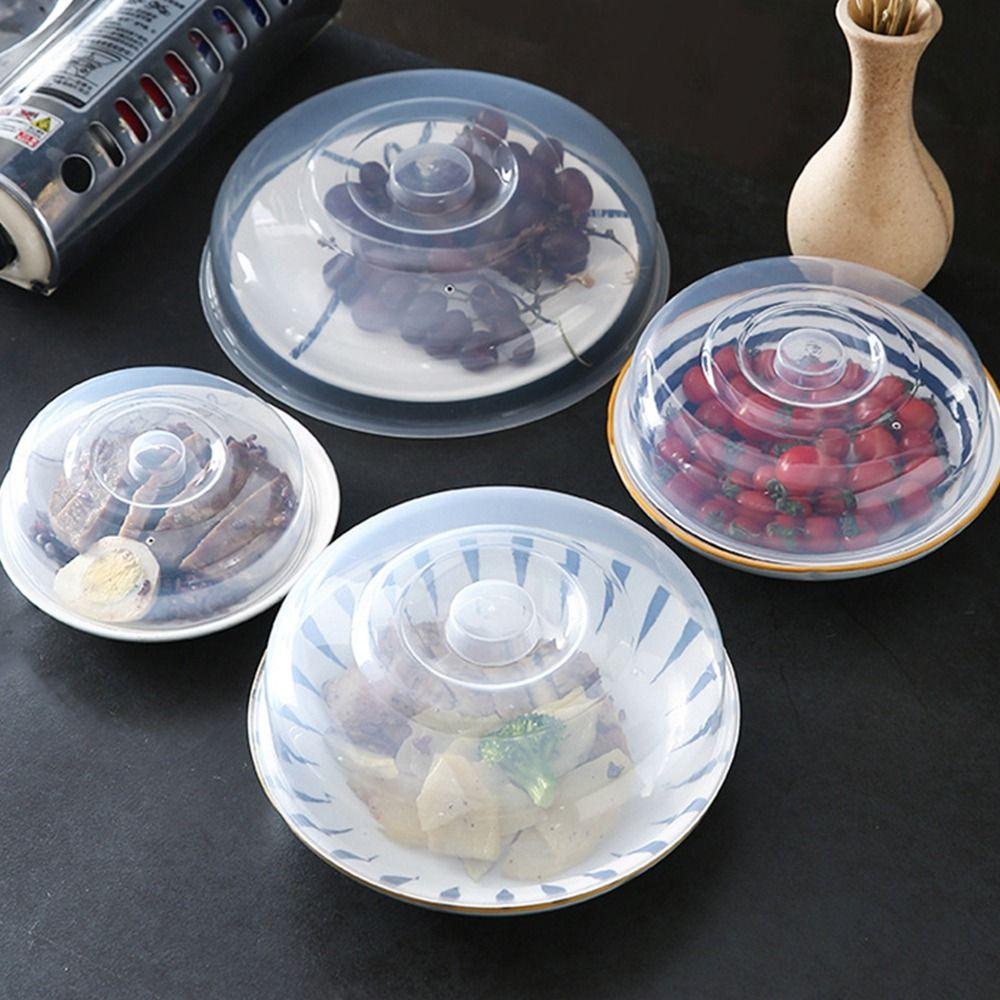 1Pcs Reusable Vented Microwave Splatter Cover Lid Food Fresh Keeping Plastic Universal Covering for Kitchen Bowls Cake Dish