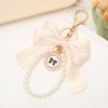 Cute Pearls Butterfly Bows Hanging Ornament For Bags Stylish Black Accessory Bag Charm Pendant Enhancing Your Look
