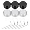 Uxcell 6 Pieces Footswitch Toppers Guitar Pedal Button Caps Metal Footswitch Top Covers for Inch Guitar Effect Pedal Silver and Black 3/8 Buttons,