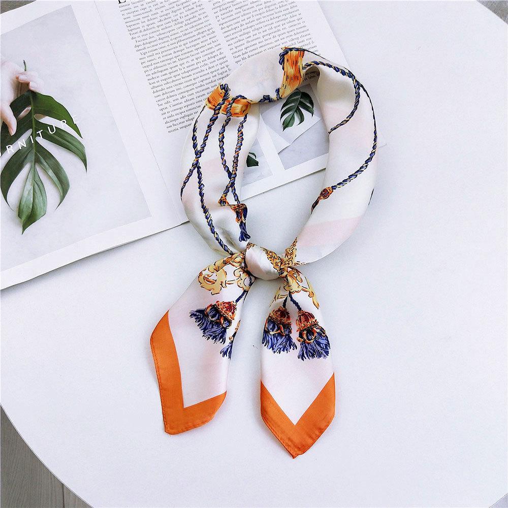 Модный декоративный шарф, повязка для волос, резинка для волос 70, маленький квадратный шарф, шелковый шарф, женский весенне-осенний универсальный маленький шарф, профессиональный шарф