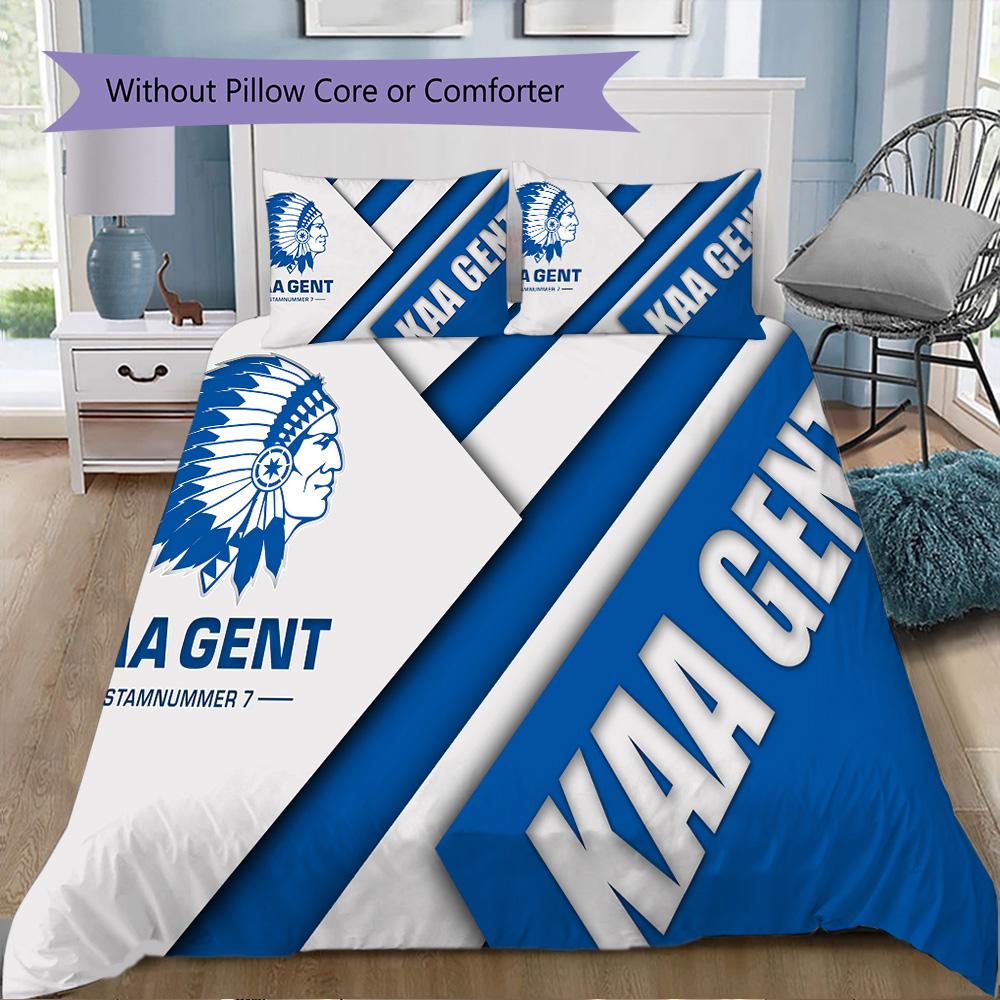 KAA Gent Football Club Pattern Bedding,Quilt Set Quilt Cover Pillowcase Home Birthday Gift (1*duvet cover+2*pillowcase,without core)XSJT0917315