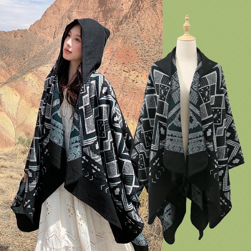 Дышащая, теплая и универсальная домашняя, осенне-зимняя женская шаль для путешествий, толстый плащ, одеяло с кондиционером