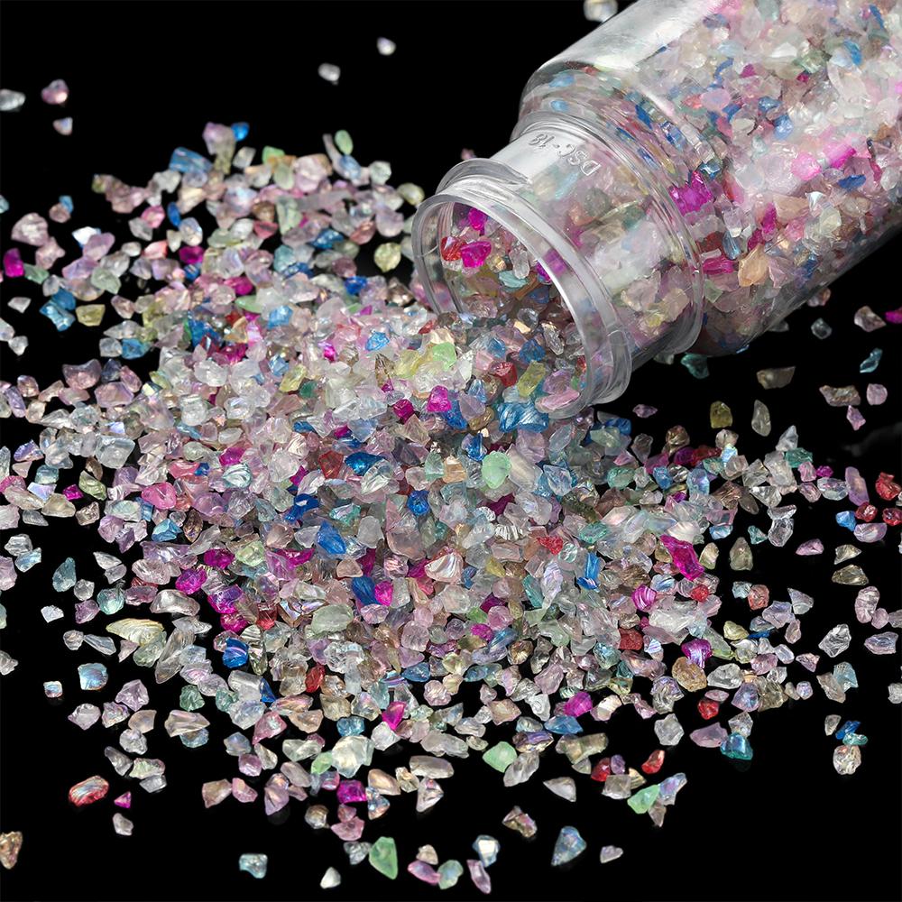 30g/Bottle Glass Crushed Stone Irregular Crystal Gravel Filling For DIY Epoxy Resin Mold Filler Craft Decorative Nail Art Filler