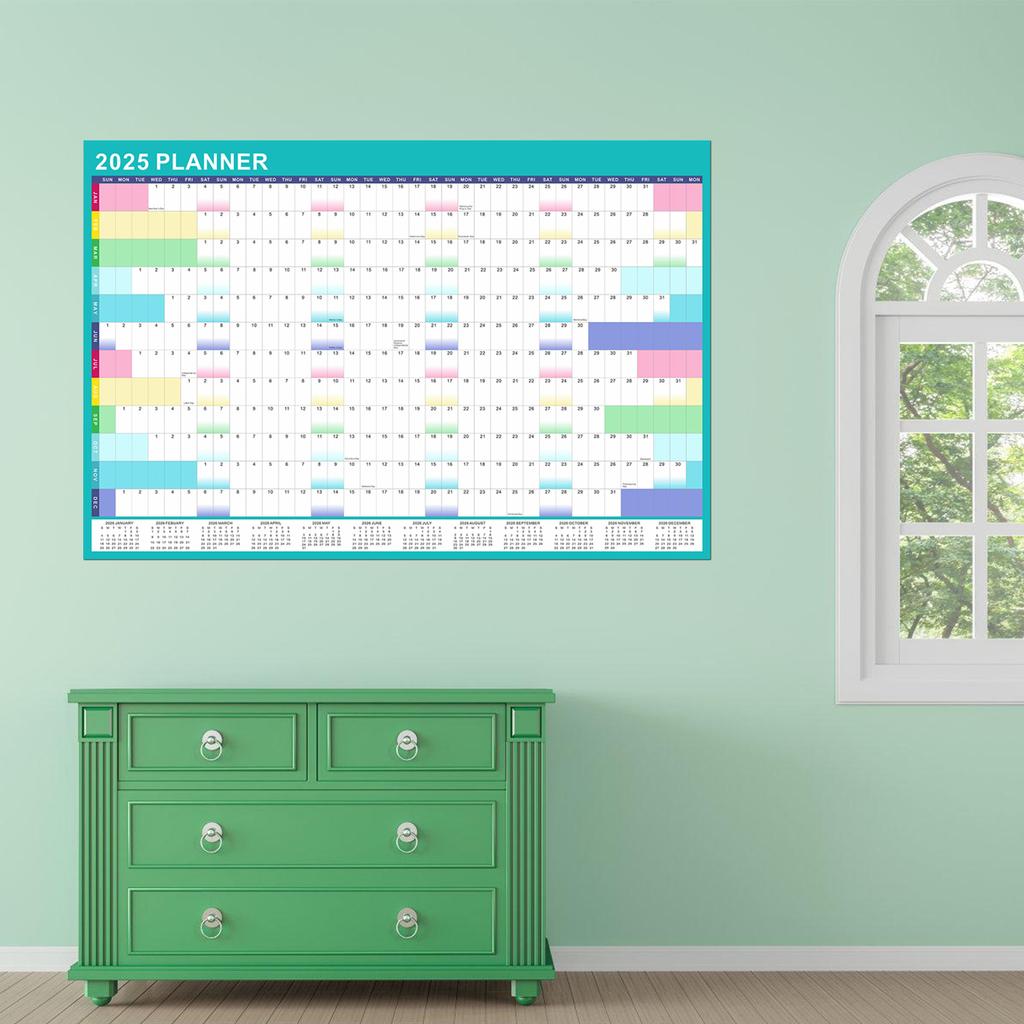 Настенный календарь, ежегодный настенный планировщик со стираемым маркером и самоклеящимися точками-наклейками 90x60 см, домашний органайзер, планировщик