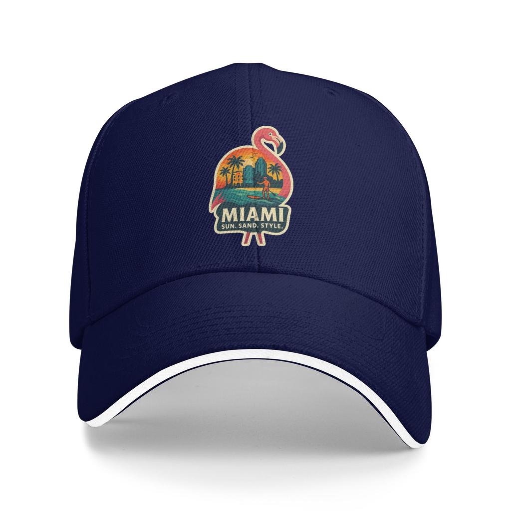Miami Flamingo Baseball Cap  Kpop Rock Sunscreen Trucker Hat Men Women Classic Custom DIY Baseball Caps