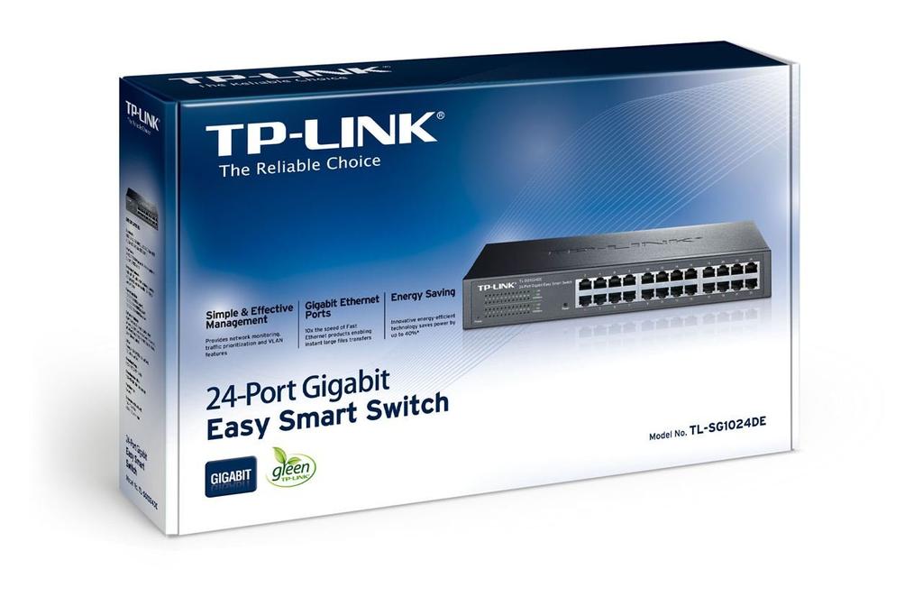 Easy Smart Switch 24 Ports Giga Compatible with Management Function Metal Housing TP-Link 10/100/1000Mbps TL-SG1024DE