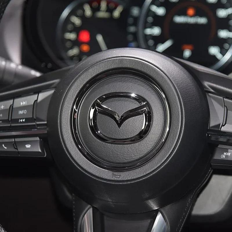 Наклейка-логотип на центр руля автомобиля, материал ABS, наклейка на руль для Mazda 3 Bk 6 Gh CX 5 2 90 30 50 Encosella tbfxu53