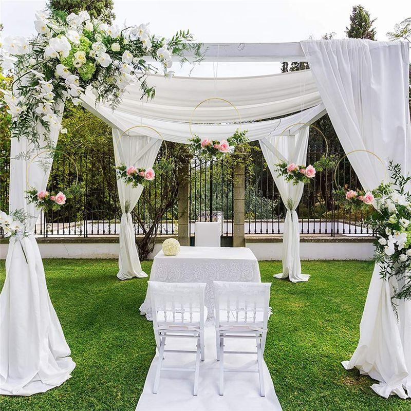 ABWR-15 Pack 14 Inch Large Metal Floral Hoop Wreath Macrame Gold Hoop Rings For DIY Wreath Decor