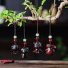 1/12Pcs Creative Twelve Zodiac Carving Wooden Keychain Pendant Chinese Zodiac Wood Carving Phone Chain Bag Decoration Gifts