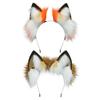 Плюшевая повязка на голову с искусственными ушками животных, вечерние косплей, Хэллоуин, обруч для волос ручной работы из плюшевой ткани, эластичная рамка, повязка на голову с искусственными лисьими ушками
