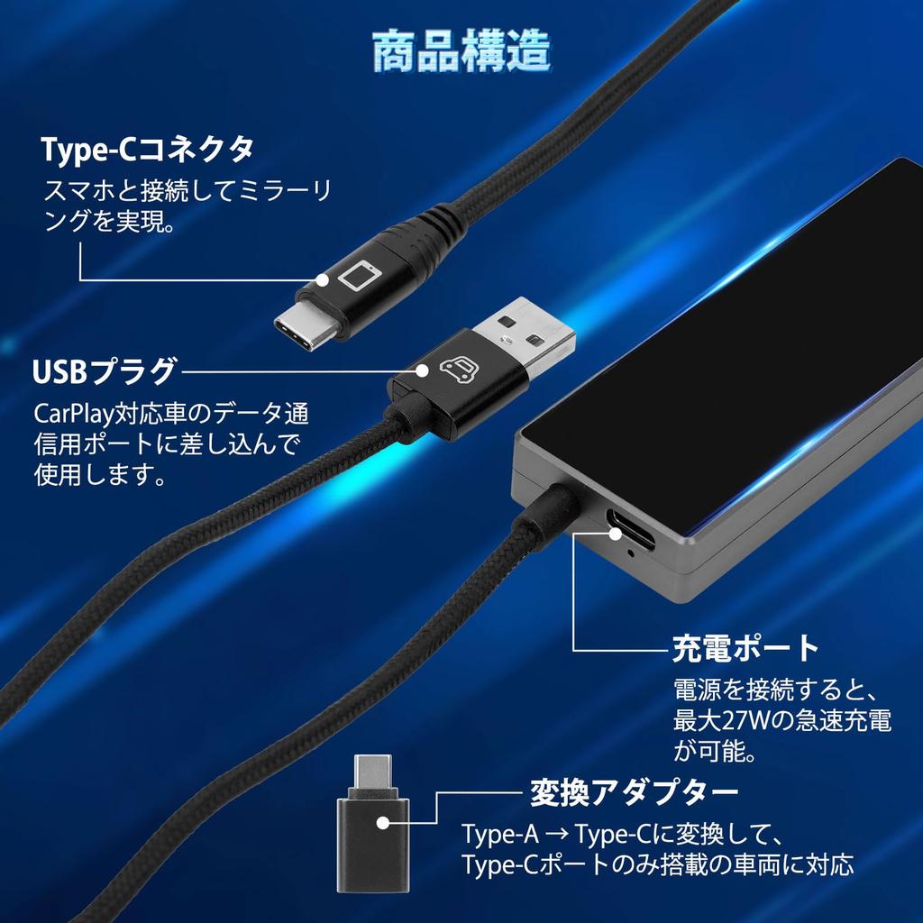Perrace Touch-Compatible, Mirroring, Wireless Car Play Adapter, Mirroring Smartphone Without HDMI, Two-Way Control of