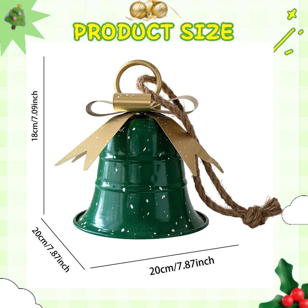 Christmas Bell Ornament Rustic Metal Christmas Decoration Xmas Decor Charm Pendant for Restaurant Yard Home Festive Celebration