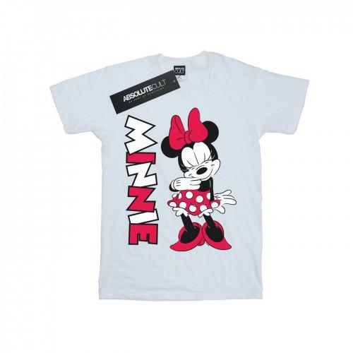 Disney Womens/Ladies Minnie Mouse Giggling Cotton Boyfriend T-Shirt