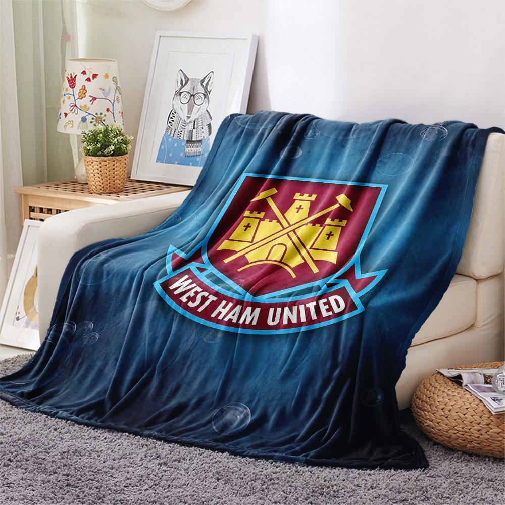 West Ham United FC Flannel Blanket, High quality Comfortable for All Seasons, Home Decor, Warmth and Comfort