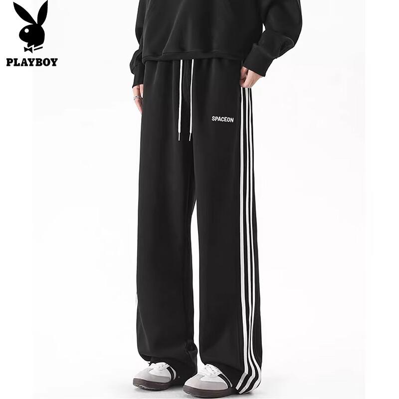 PLAYBOY Мужские повседневные спортивные брюки свободного кроя с прямыми штанинами