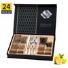 Stainless Steel Tableware Kitchen Tools Creative 24-piece Gift Box Set Portable Western Steak Knife Fork and Spoon Tableware Set