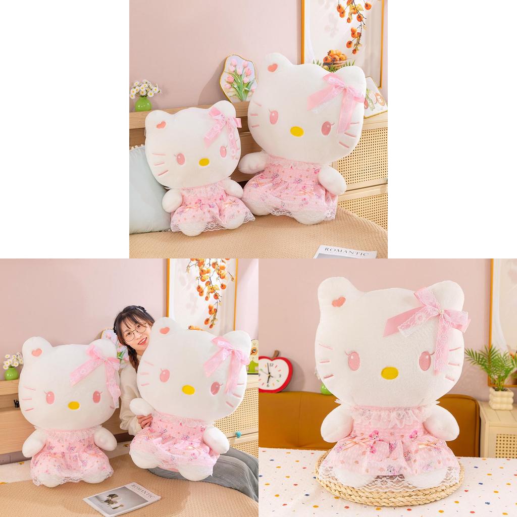 Hello Kitty Cartoon Cat Stuffed Toy For Kids With Pp Cotton Filling And Sleepy Expression