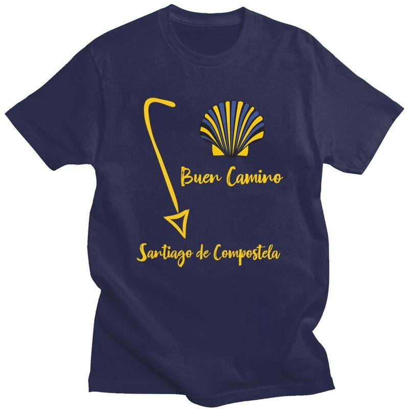 Custom Buen Camino De Santiago Tshirts for Men Short Sleeve Casual T Shirt El Camino Way Tshirt 100 Cotton Tees Gift