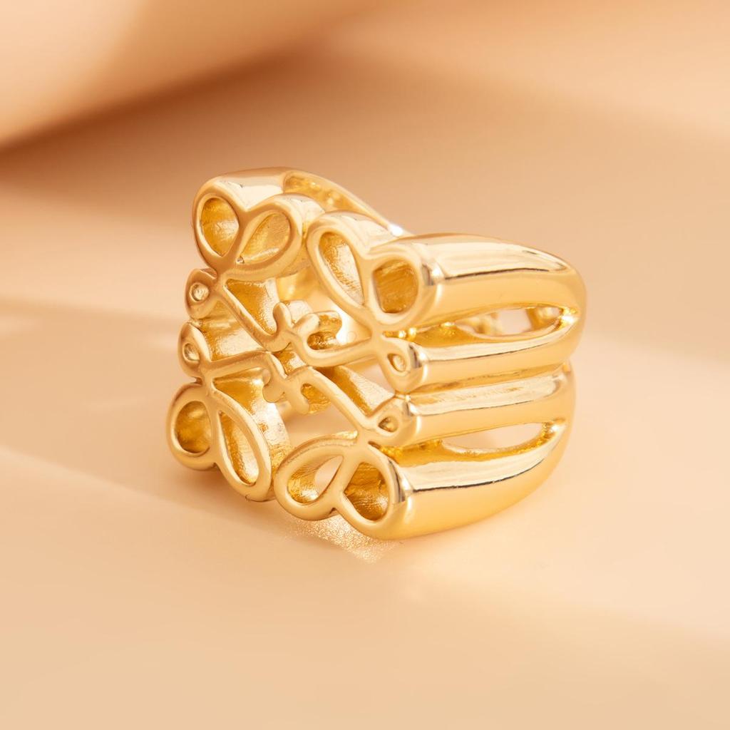 Кольцо из сплава Cold Wind, нестандартные креативные квадратные полые кольца, набор новых модных колец в литературном ретро-стиле, легкое роскошное женское кольцо для поездок на работу