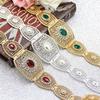 Gold Color Crystal Women Dress Belt Belt Bride Waist Chain Adjustable Length Body Jewelry