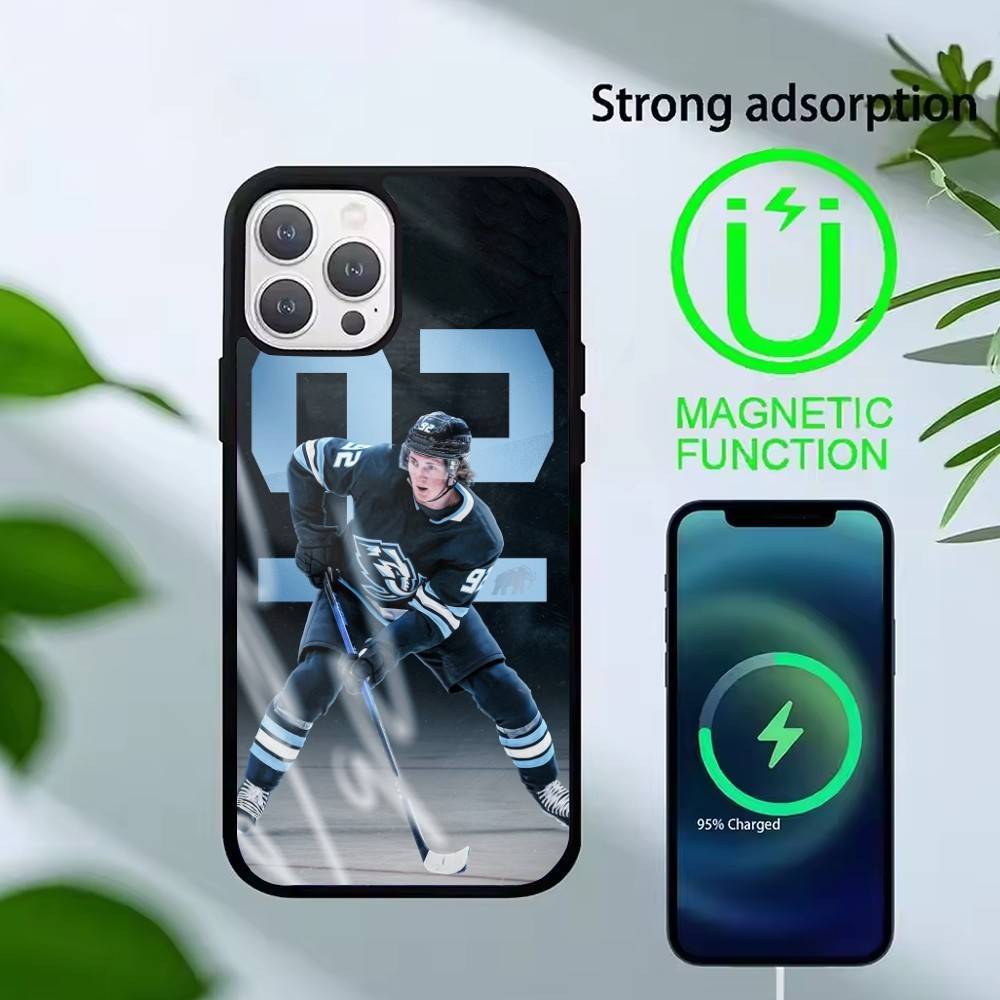 Чехол для телефона с изображением хоккеиста Куинна Хьюза для iPhone 17,16,15,14,13,Pro,Max,Plus, Магнитный для беспроводной зарядки Magsafe