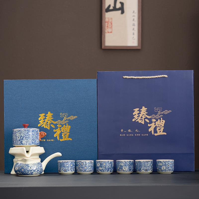 Ручной обжиг Кунг-фу чайный набор Домашний легкий люкс Высококлассный Офисный Полуавтоматический Заваривание чая Китайский стиль Деловые подарки