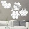 12pcs 3.15×2.76×1.57in Hexagon Mirror Wall Sticker Acrylic Self-adhesive Mirror Tile  Office