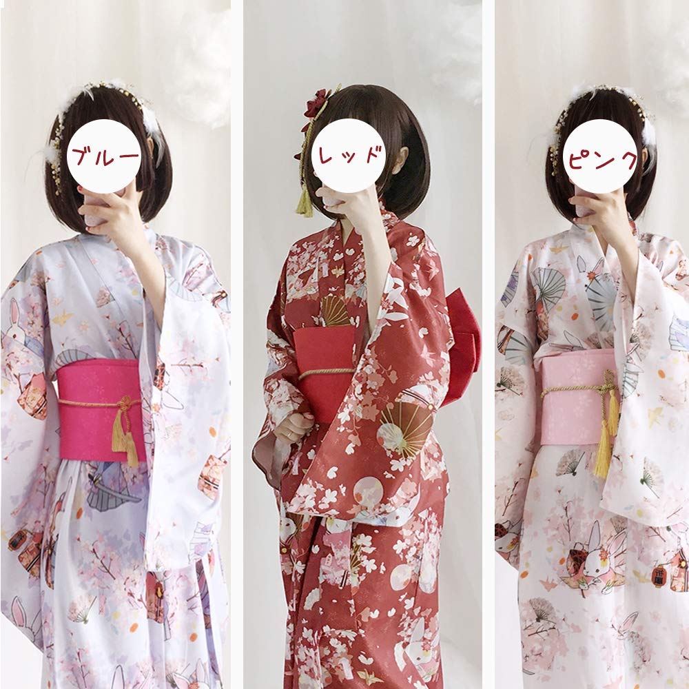 Юката, комплект оби для женщин и на выбор, изготовленный по индивидуальному заказу, Heiko, один размер подходит большинству + 2 предмета для взрослых, выкройки, заказ, оби, оби, (розовый)