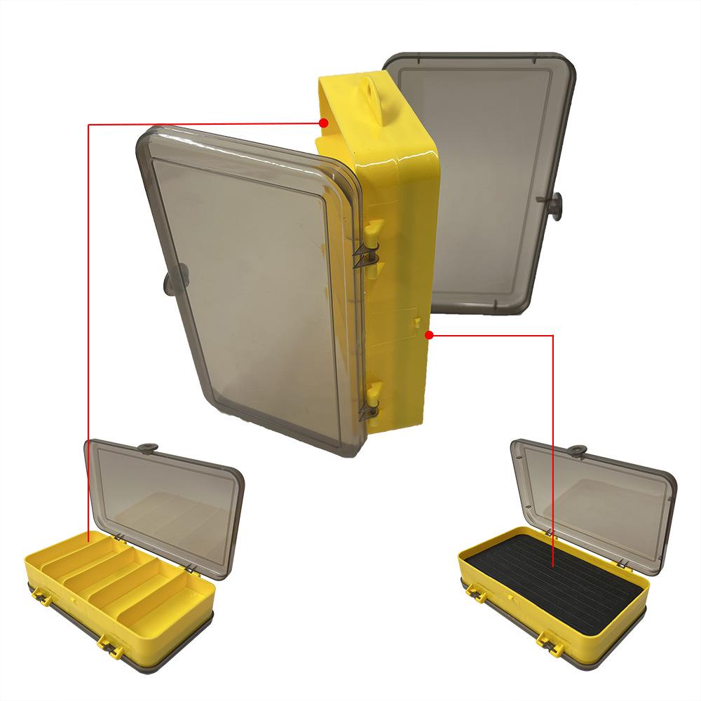 Двухсторонний ящик для хранения приманок и мушек с отделениями для крючков и пайеток