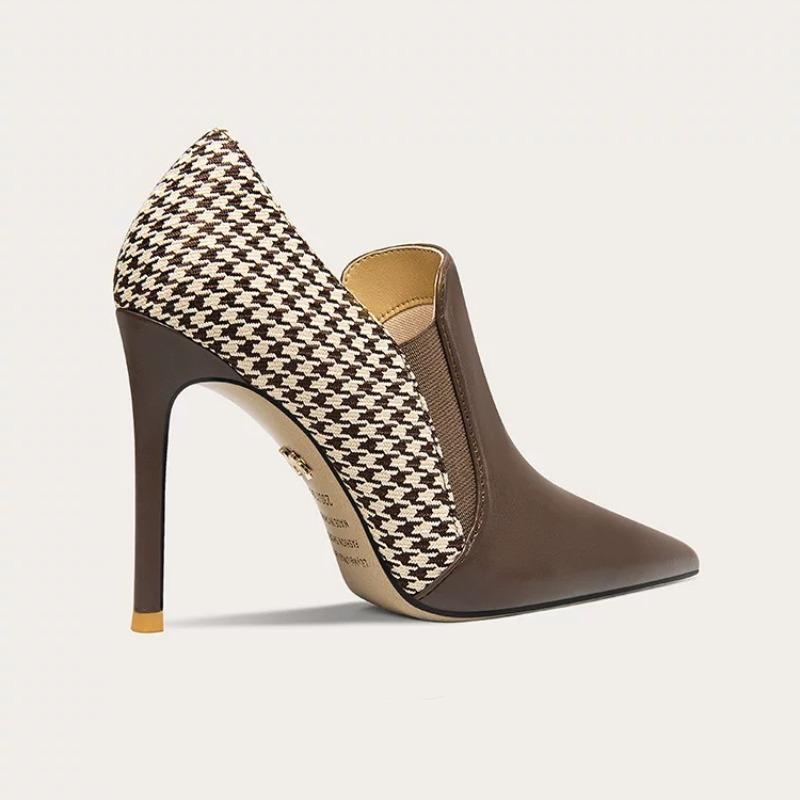 Мода 2024 года, весна и осень, новые остроносые, с глубоким вырезом, сетчатая строчка, телесного цвета, туфли на тонком каблуке, банкетное платье, женская обувь маленького размера