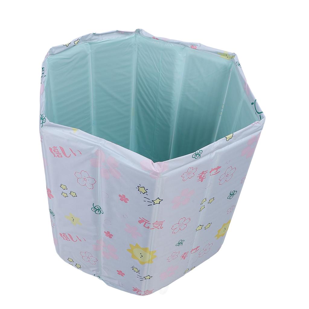 Foldable Bathtub Portable Soaking Bath Tub Ice Hot Universal for Adults Kids Year Round Use 80x65cm