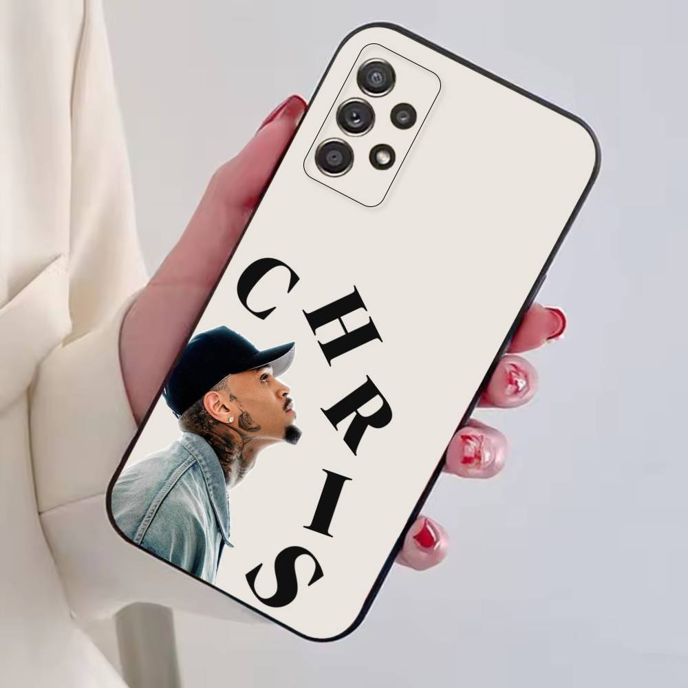R&B Singer C-Chris Brown Phone Case Black Silicone Soft For Samsung S25,S24,S21,S22,S23,S30,Ultra,S20,Plus,Fe,Lite