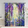 Wisteria curtain Beautiful wisteria plus sunset, a set of two sets, home bedroom living room curtain