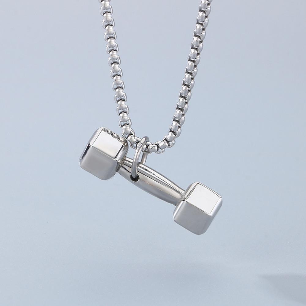 Mini Dumbbell Necklace Titanium Steel Dumbbell Sports Necklace  Fitness Prople