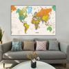 Карта мира Нетканый холст без запаха Картина Вид с воздуха Настенное искусство Постер Картина Домашний офис Винтажное украшение
