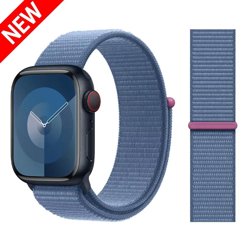 Нейлоновый ремешок-петля Для ремешков Apple Watch 46мм 44мм 40мм 41мм 45мм 42мм Оригинальный ремешок браслет iWatch Серии 11 10 SE 9 8 Ultra 3