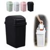 13 Gallon Trash Can Kitchen Plastic Swing Top Kitchen Garbage Trash Can Black Easy To Clean Surface Durable Garbage Can