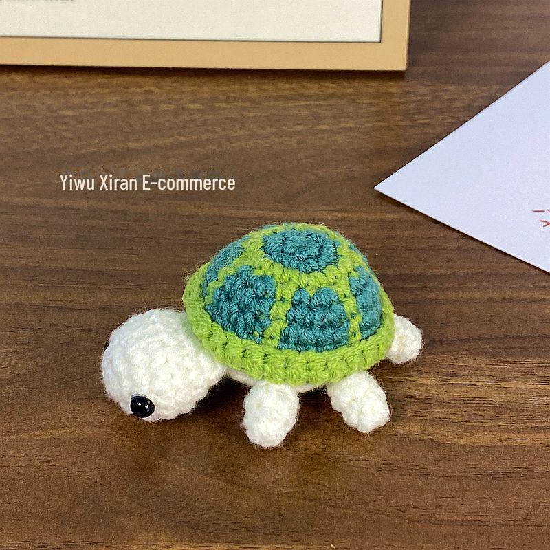 Милый брелок для ключей в виде черепахи, связанный крючком - мини-сумка из шерсти с рисунком