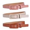Women's Patent Leather Thin Belt - Solid Color Fashion Accessory