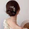 Geometric Toothed Insert Comb Rhinestone U-shaped Hair Clip Elegant Butterfly Hairpin  Gifts