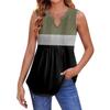 Женские летние майки с V-образным вырезом и принтом, повседневные майки для женщин, свободные рубашки-туники без рукавов