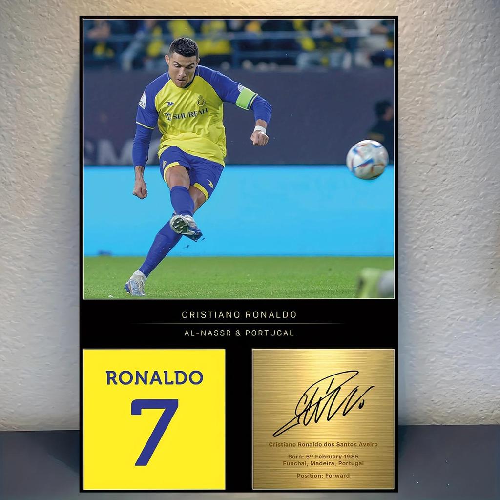 Cristiano Ronaldo Framed Canvas Art: Dynamic Football Design for Bedroom or Living Room